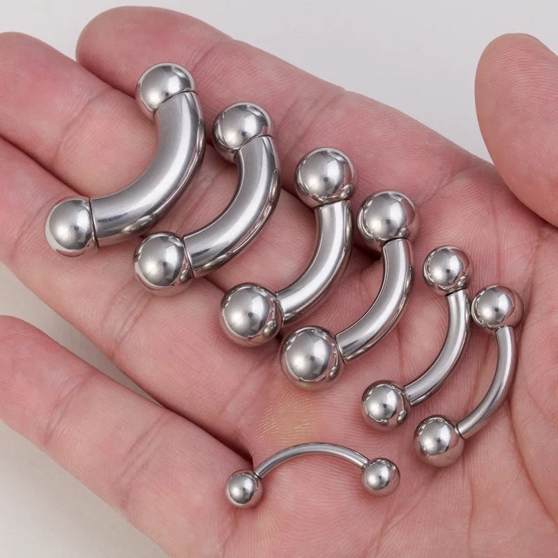 Nipple Bar Curved - 1pc Big size Stainless Steel Curved