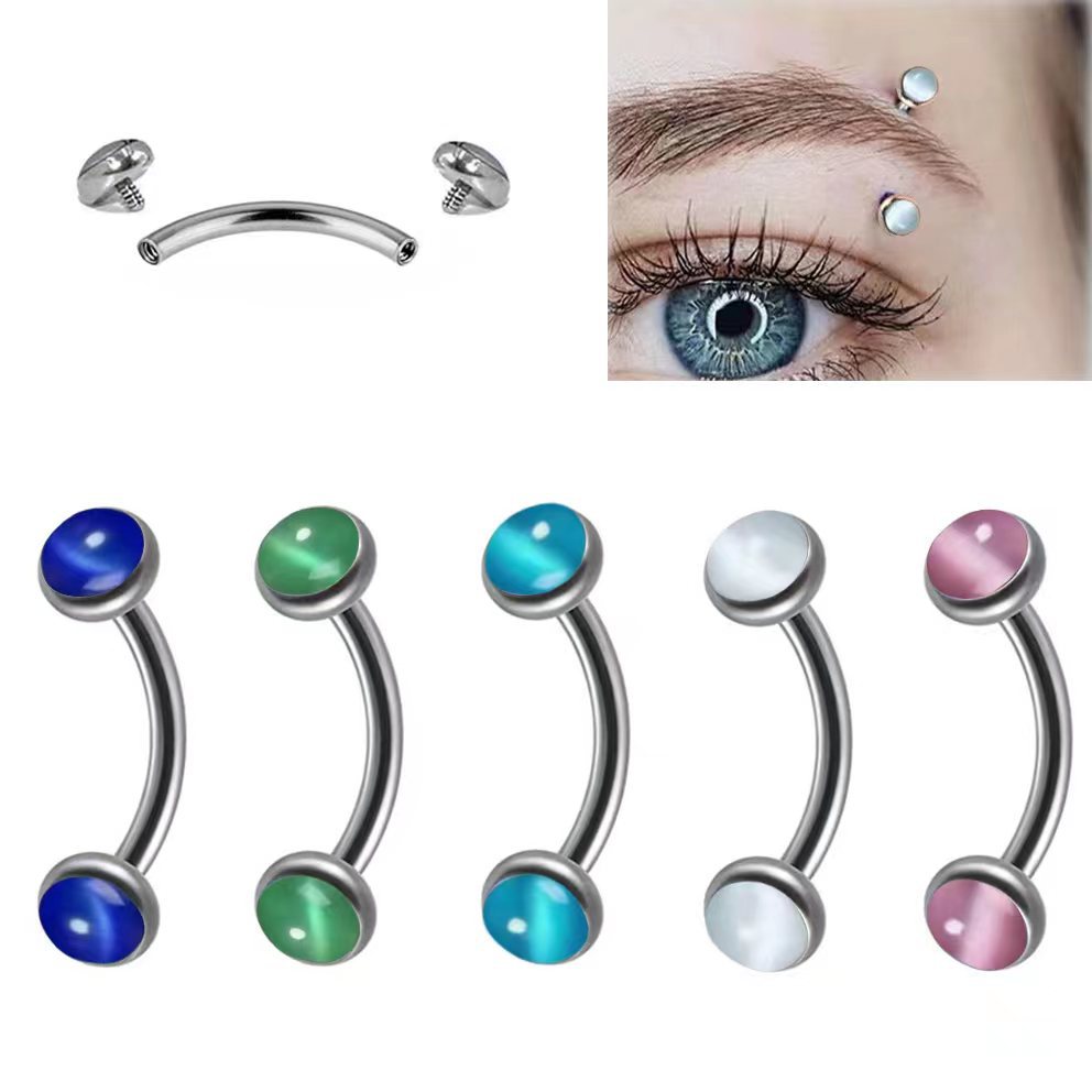 1Piece Eyebrow Piercing Banana - Eyebrow Curved Barbell 评论和价格
