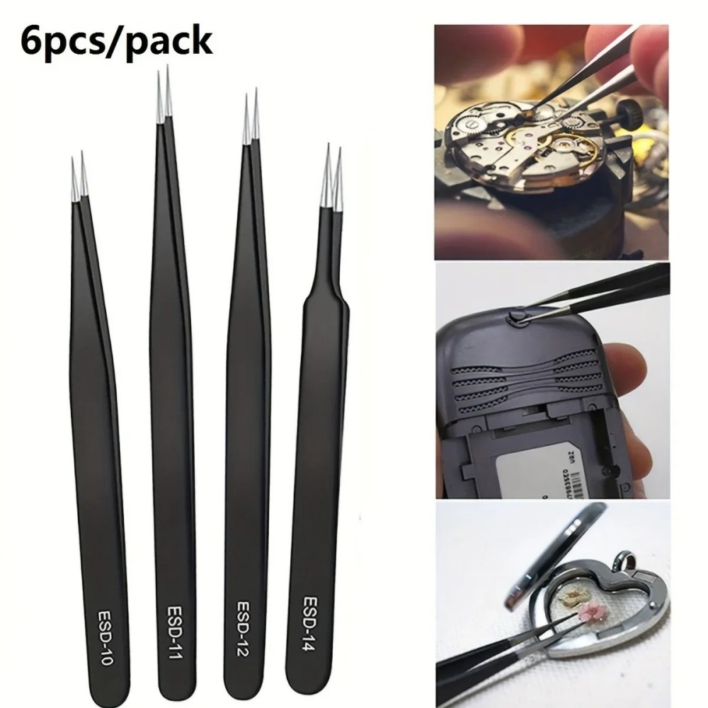 6pcs Stainless Steel Anti-stat - Body Jewelry Tool 评论和价格