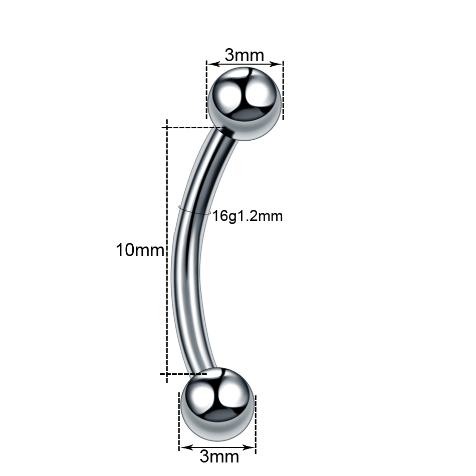 10Pcs/lot Steel Eyebrow Banana - Eyebrow Curved Barbell 评论和价格