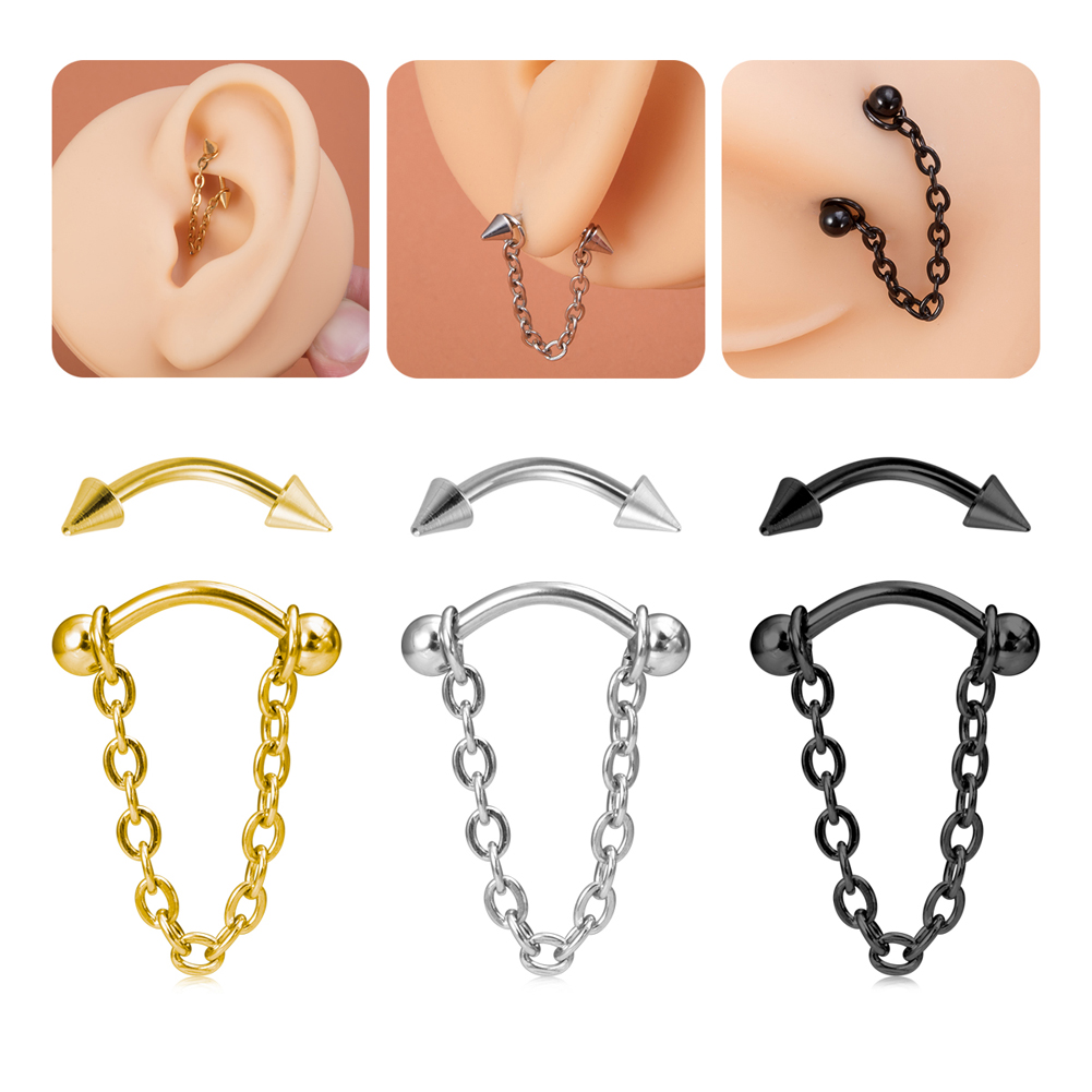 1pc Zircon Ball Cone Eyebrow P - Eyebrow Curved Barbell 评论和价格