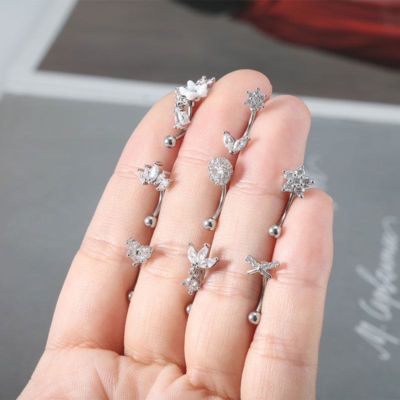 1pcs/lotStainless Steel Butter - Eyebrow Curved Barbell 评论和价格