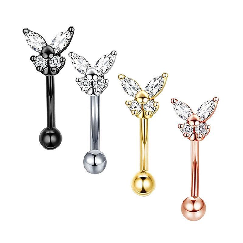 Gold Rook Piercing Jewelry 14K - Eyebrow Curved Barbell 评论和价格