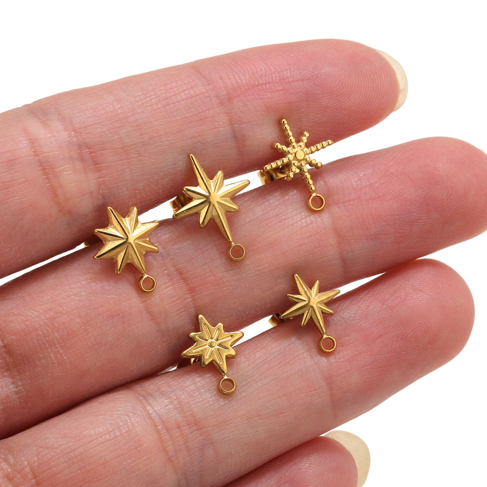 6pcs Stainless Steel Star Earr - Body Jewelry Tool 评论和价格