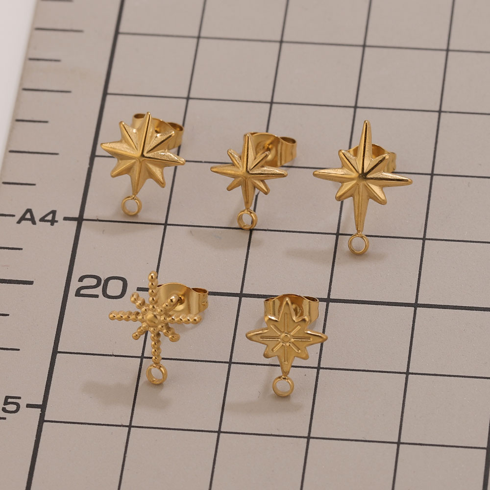 6pcs Stainless Steel Star Earr - Body Jewelry Tool 评论和价格