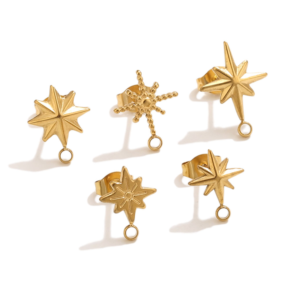 6pcs Stainless Steel Star Earr - Body Jewelry Tool 评论和价格