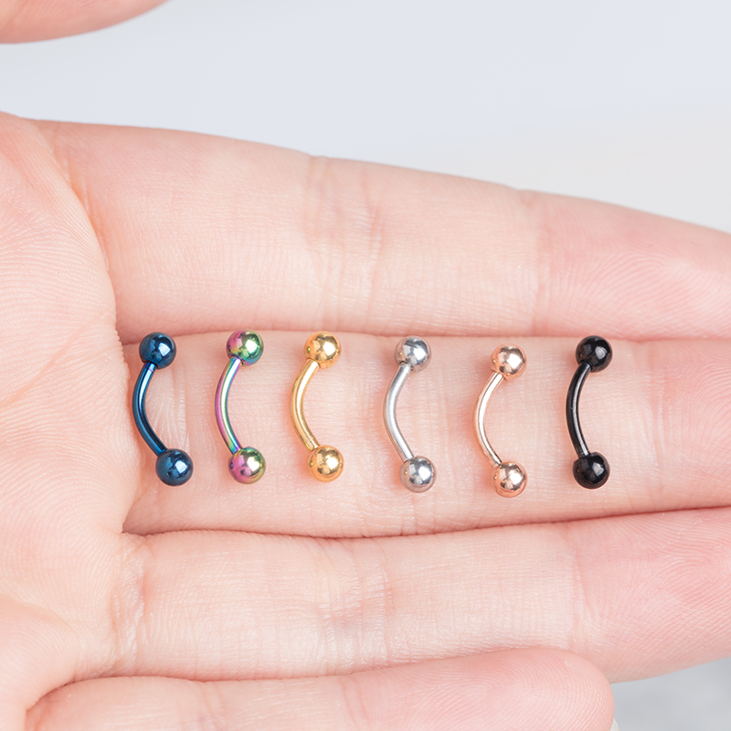 6PCS Stainless Steel Curved Ba - Eyebrow Curved Barbell 评论和价格