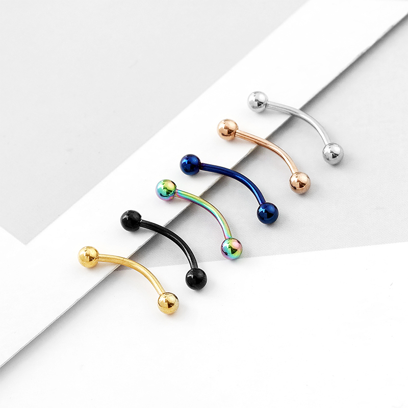 6PCS Stainless Steel Curved Ba - Eyebrow Curved Barbell 评论和价格