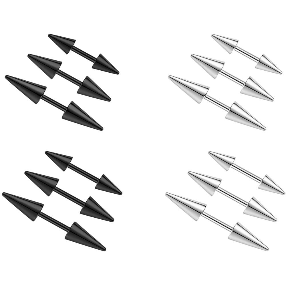 2Pcs 16G Spike Eyebrow Piercin - Eyebrow Curved Barbell 评论和价格