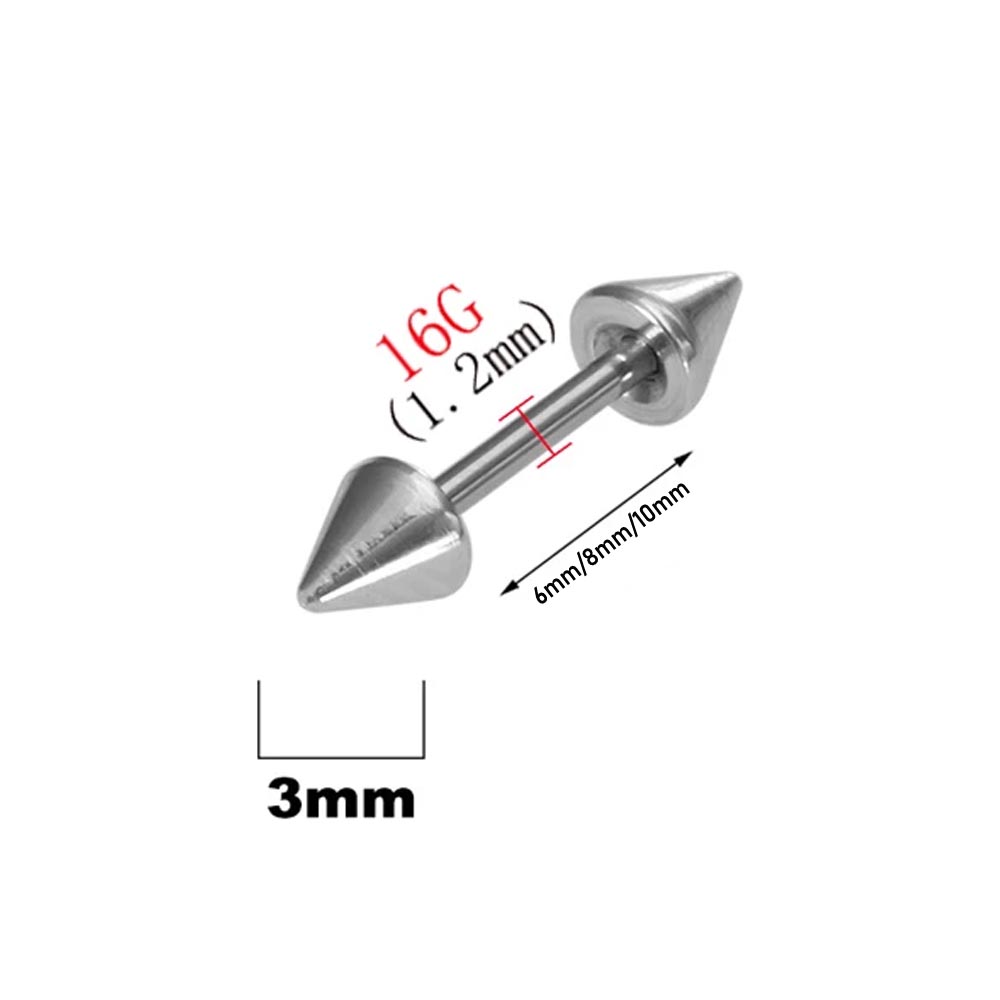 2Pcs 16G Spike Eyebrow Piercin - Eyebrow Curved Barbell 评论和价格