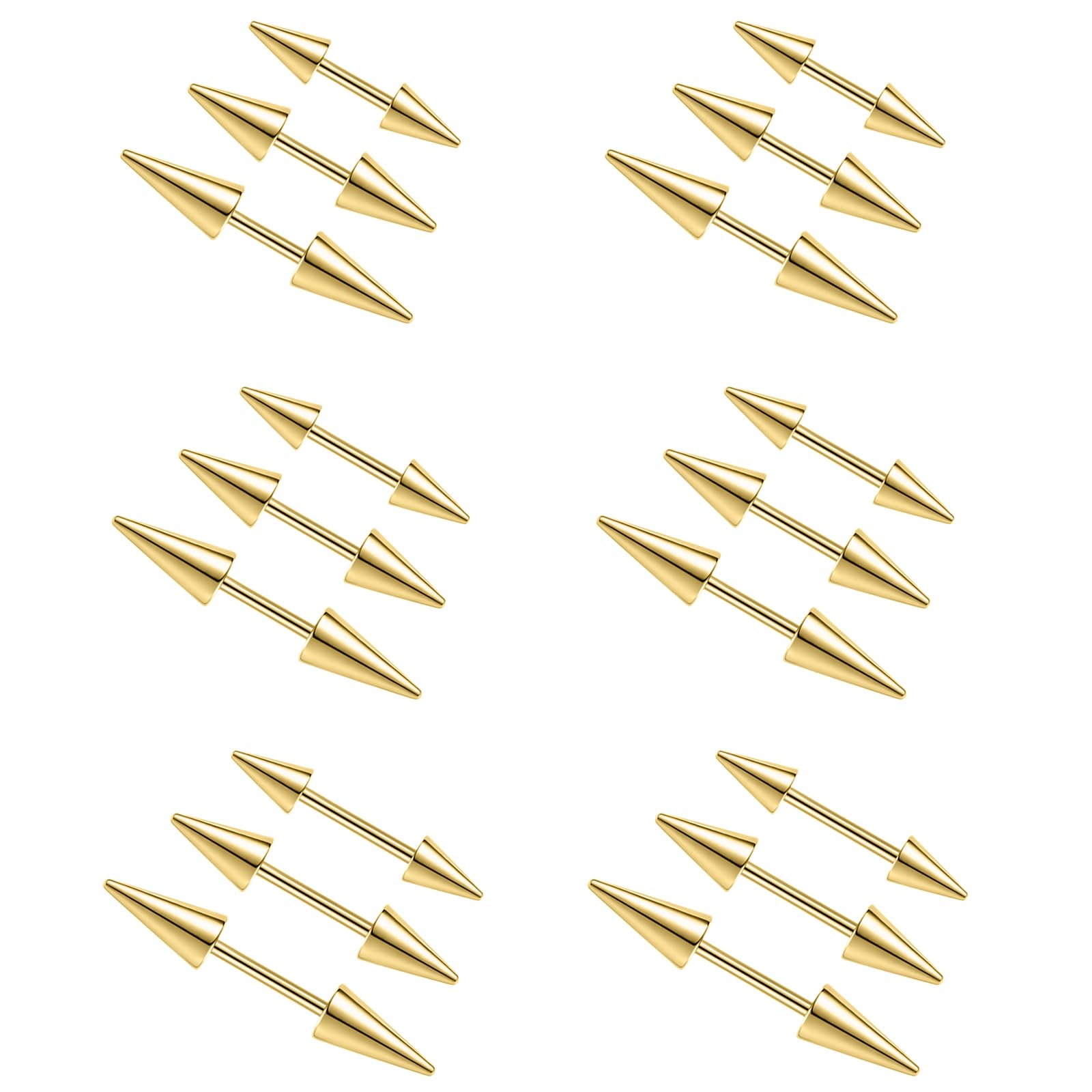 2Pcs 16G Spike Eyebrow Piercin - Eyebrow Curved Barbell 评论和价格