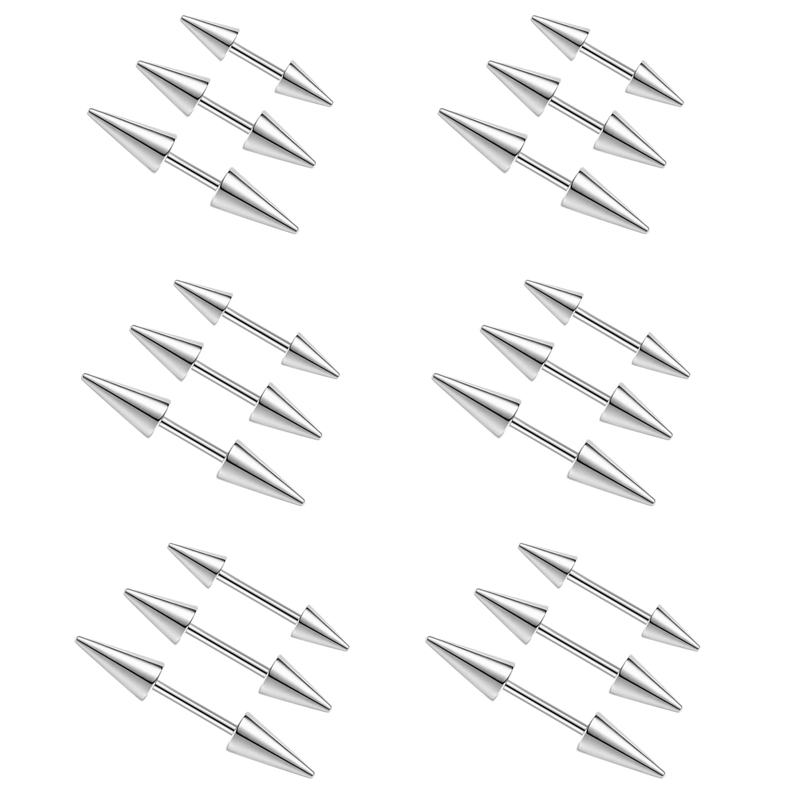 2Pcs 16G Spike Eyebrow Piercin - Eyebrow Curved Barbell 评论和价格