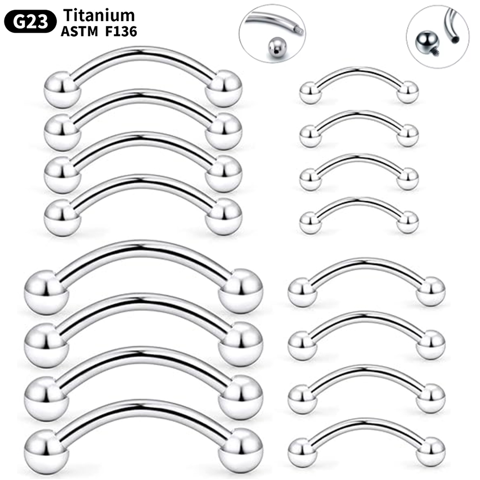1Pc Titanium Piercing Curved B - Eyebrow Curved Barbell 评论和价格