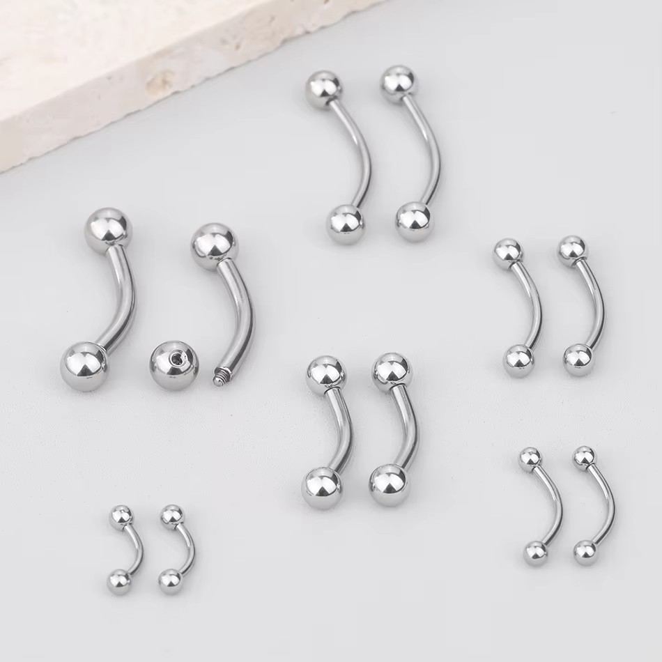 1Pc Titanium Piercing Curved B - Eyebrow Curved Barbell 评论和价格