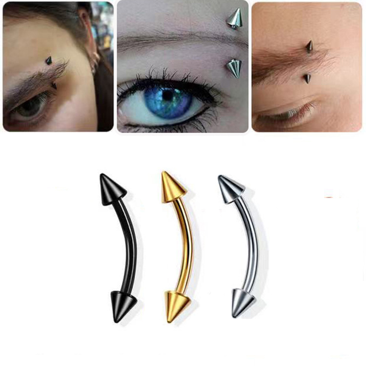 2Piece Titanium Steel Eyebrow  - Eyebrow Curved Barbell 评论和价格