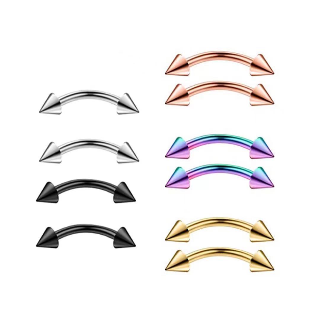 2Piece Titanium Steel Eyebrow  - Eyebrow Curved Barbell 评论和价格