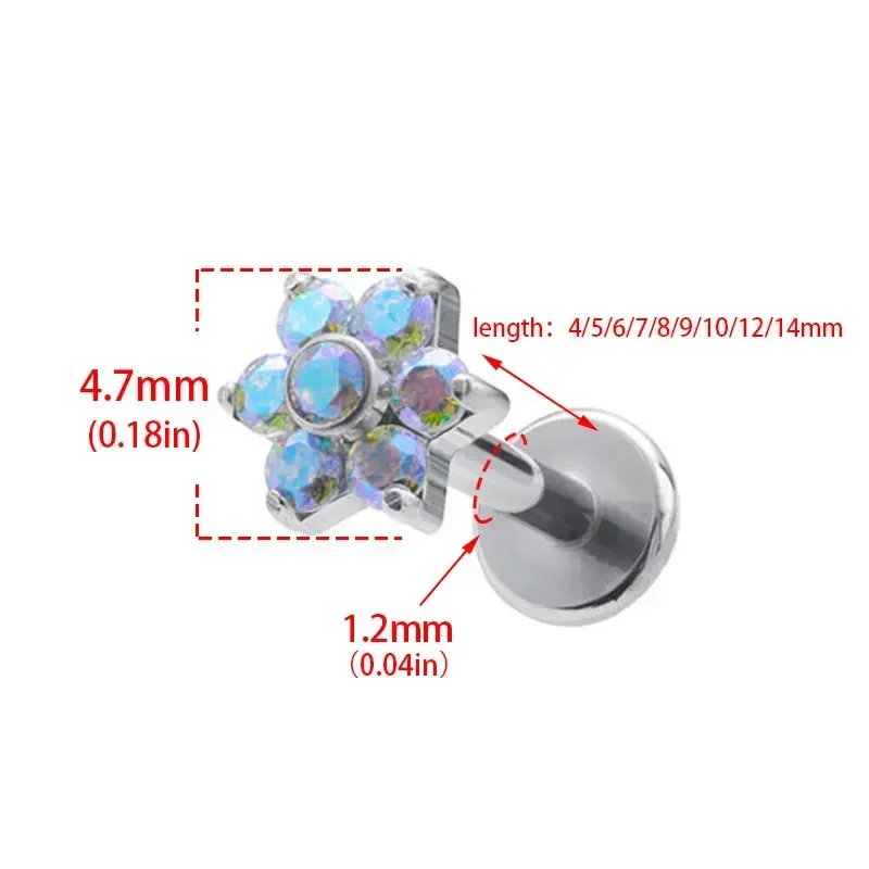 ASTM F136 Titanium Flower Pier - Body Jewelry Internally Threaded 评论和价格