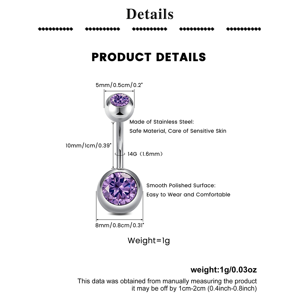 1pcs Titanium Belly Ring Belly - Body Jewelry Internally Threaded 评论和价格