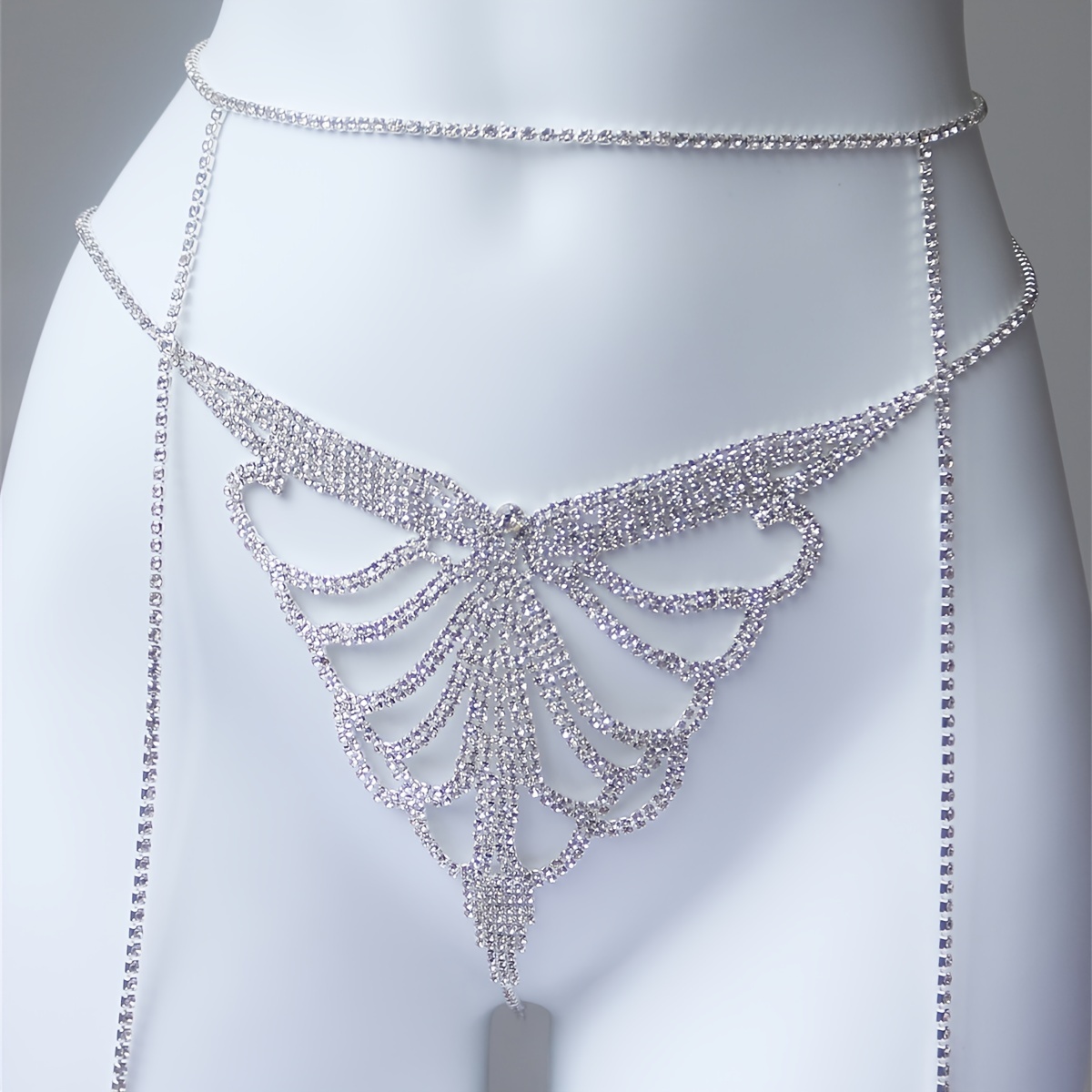 Multi layer rhinestone sparkli - Body Jewelry Waist 评论和价格