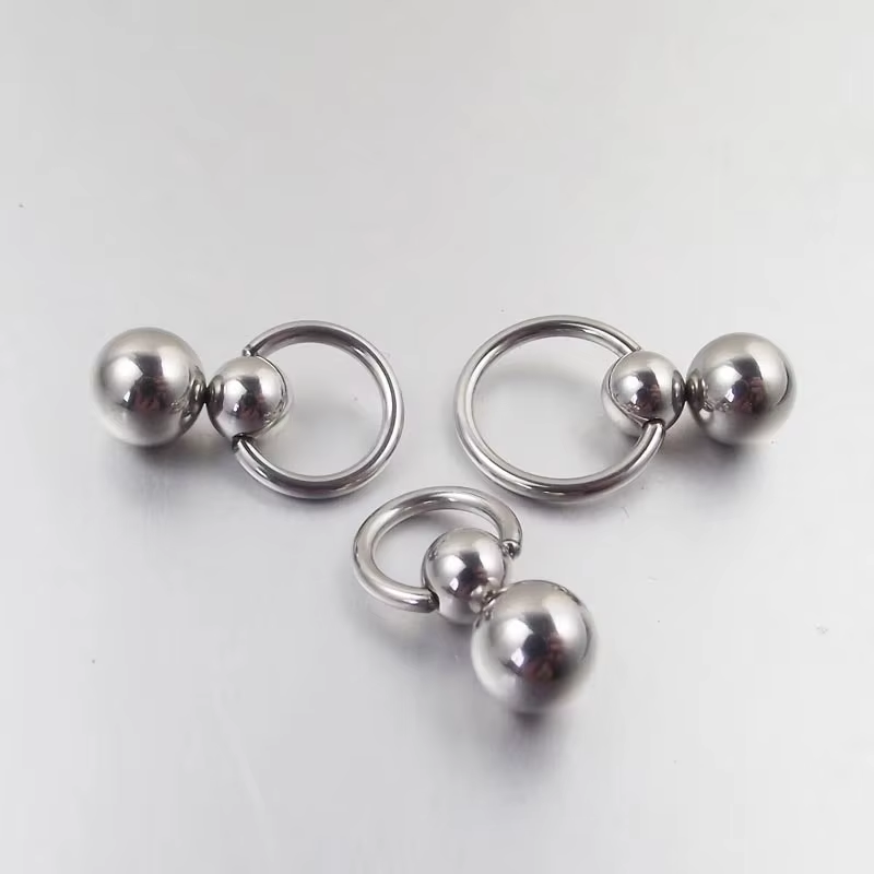 1Pcs Stainless Steel Double Ba - Nipple Bar Curved 评论和价格