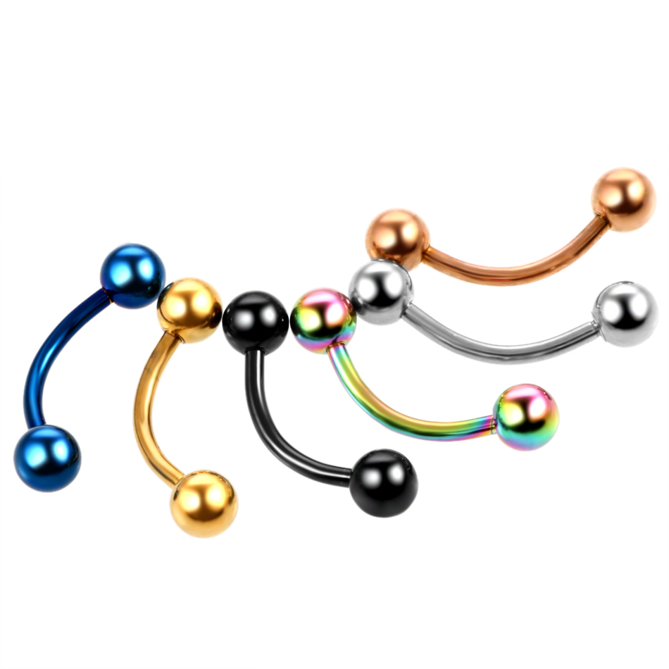 Lot of 2pcs Titanium Anodized  - Eyebrow Curved Barbell 评论和价格