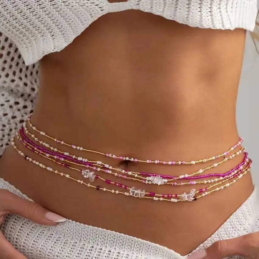 SHIXIN 6Pcs/Set Boho Colorful  - Body Jewelry Waist 评论和价格
